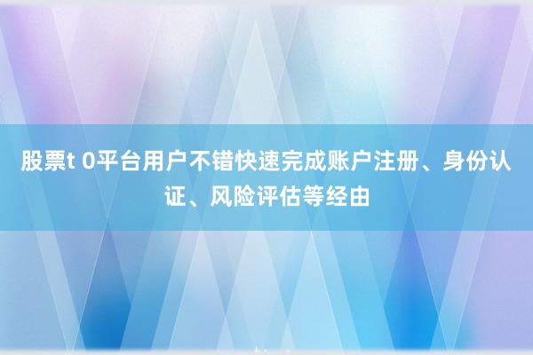 股票t 0平台用户不错快速完成账户注册、身份认证、风险评估等经由