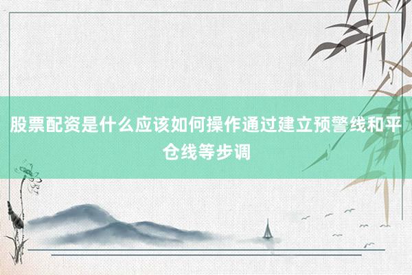 股票配资是什么应该如何操作通过建立预警线和平仓线等步调