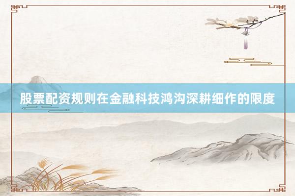 股票配资规则在金融科技鸿沟深耕细作的限度