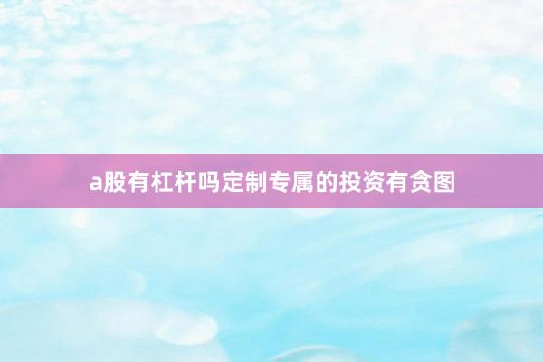a股有杠杆吗定制专属的投资有贪图