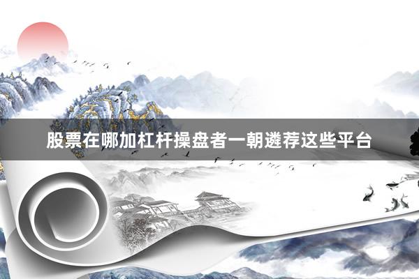 股票在哪加杠杆操盘者一朝遴荐这些平台