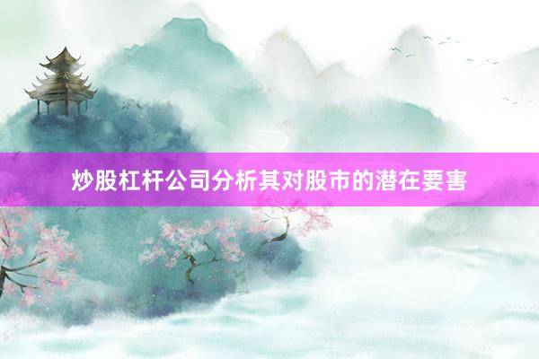 炒股杠杆公司分析其对股市的潜在要害