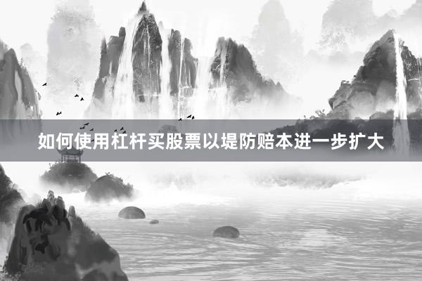 如何使用杠杆买股票以堤防赔本进一步扩大