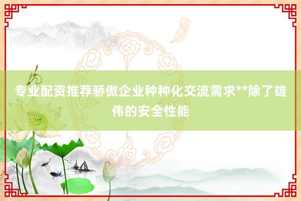 专业配资推荐骄傲企业种种化交流需求**除了雄伟的安全性能