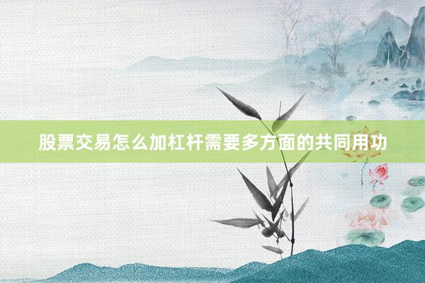 股票交易怎么加杠杆需要多方面的共同用功
