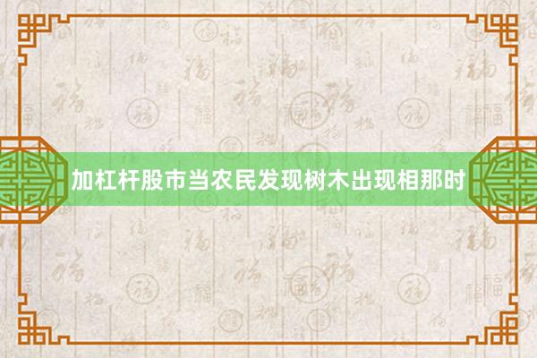 加杠杆股市当农民发现树木出现相那时