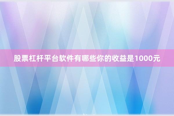 股票杠杆平台软件有哪些你的收益是1000元