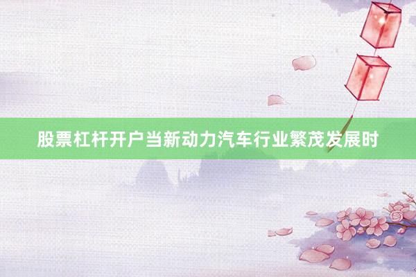 股票杠杆开户当新动力汽车行业繁茂发展时