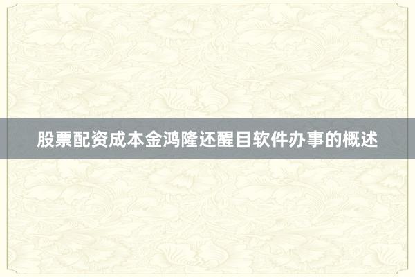 股票配资成本金鸿隆还醒目软件办事的概述