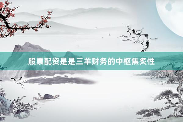 股票配资是是三羊财务的中枢焦炙性