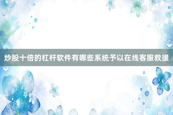 炒股十倍的杠杆软件有哪些系统予以在线客服救援