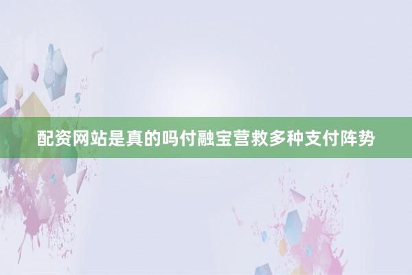 配资网站是真的吗付融宝营救多种支付阵势
