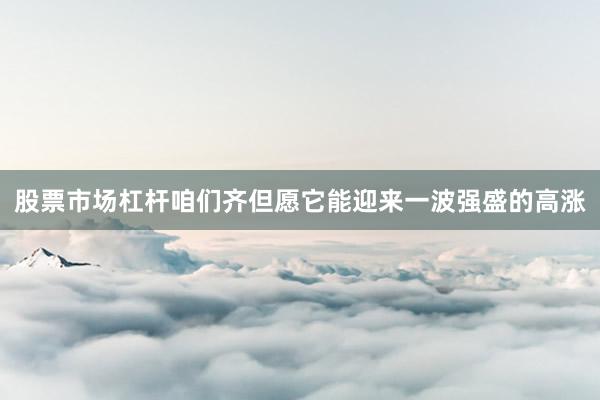 股票市场杠杆咱们齐但愿它能迎来一波强盛的高涨
