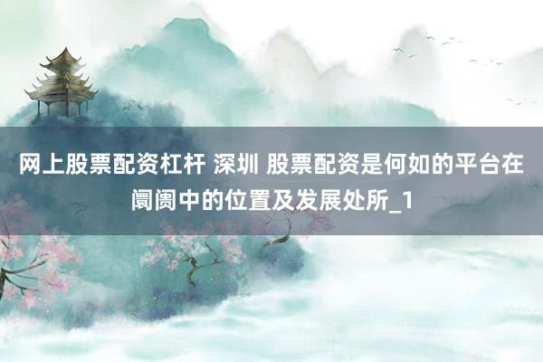 网上股票配资杠杆 深圳 股票配资是何如的平台在阛阓中的位置及发展处所_1